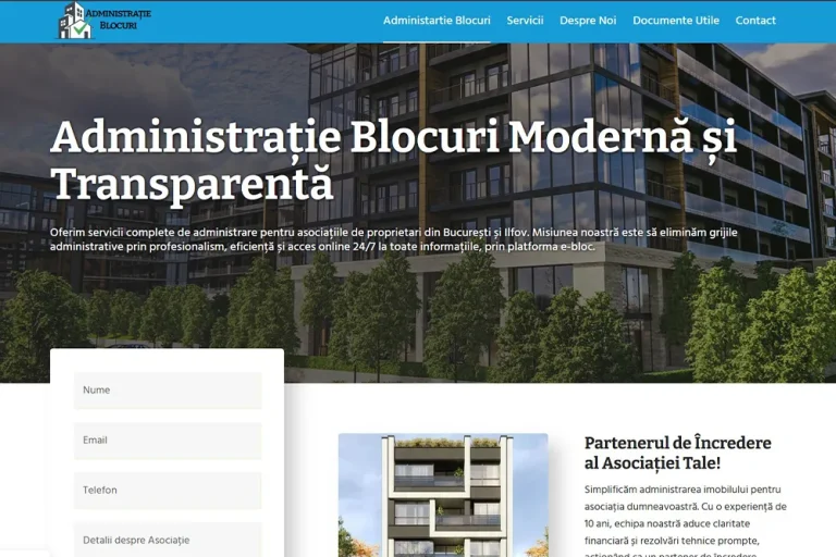 Platformă web administrare imobile Administratie-blocuri.ro - portofoliu WebHive